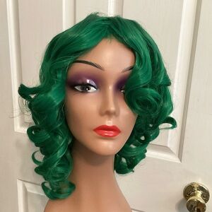 WIG: Bold Emerald Green Curly